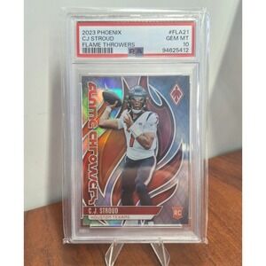 2023 Panini Phoenix Flame Throwers CJ Stroud PSA 10 Gem Mint #FLA21 Rookie RC